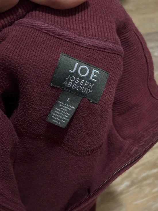 Joseph Abboud Men’s Burgundy Half-Zip Sweater - Picture 3 of 6